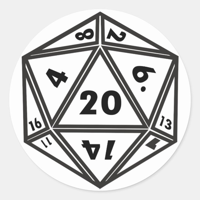 D20 CLASSIC ROUND STICKER (Front)
