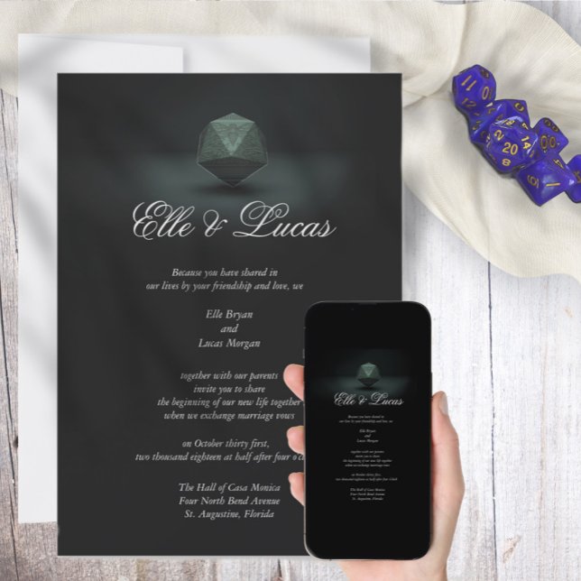 D20 Dark Moth Wedding Invitation (Creator Uploaded)