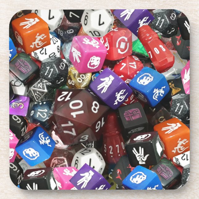 d20 dice beverage coaster (Front)