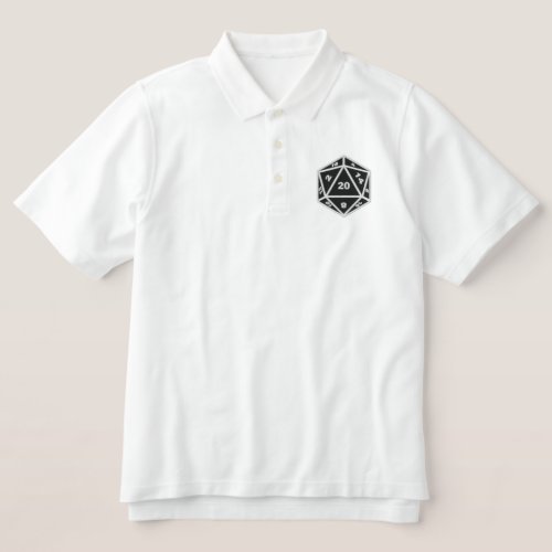 D20 Dice Embroidered Polo Shirt