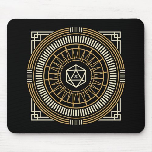 D20 Dice Geometric Circle of Sorcerer Tabletop RPG Mouse Pad