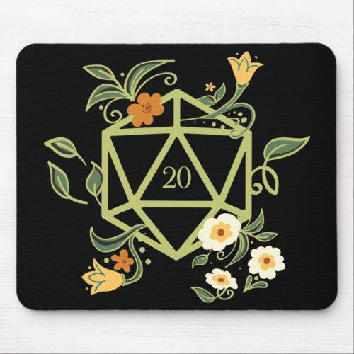 D20 Dice Plants and Flowers of the Druid Mouse Pad