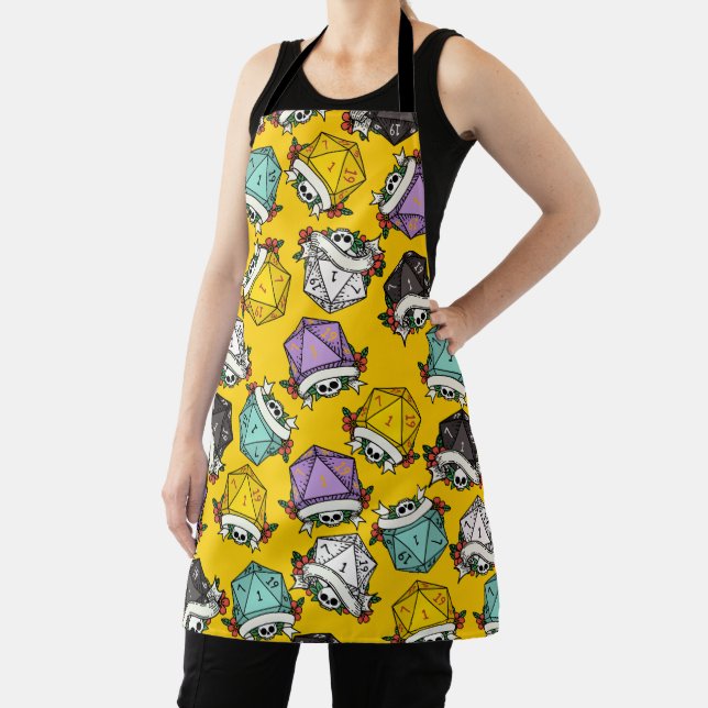 D20 Dice Set Pattern Apron (Insitu)