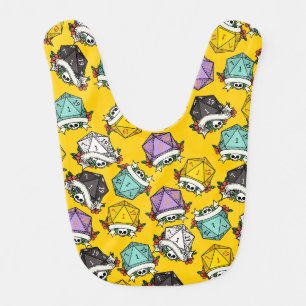 D20 Dice Set Pattern Baby Bib