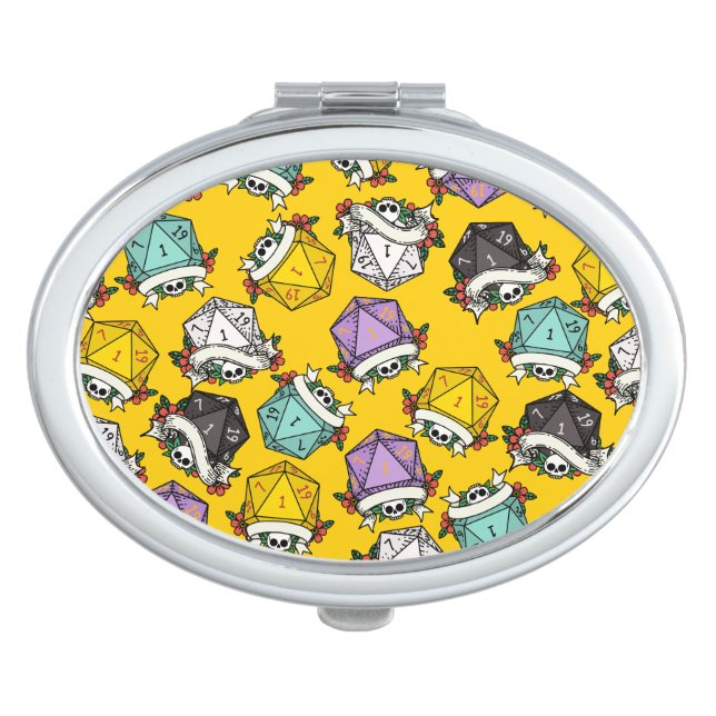 D20 Dice Set Pattern Compact Mirror (Front)