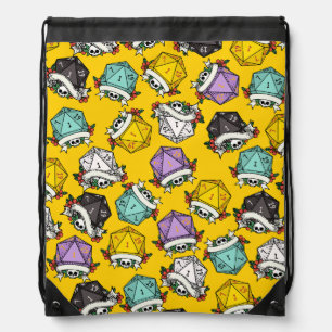 D20 Dice Set Pattern Drawstring Bag