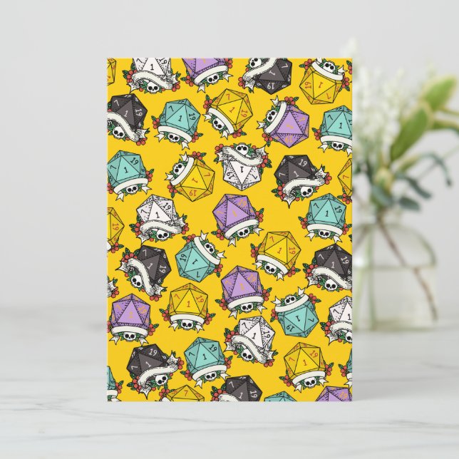 D20 Dice Set Pattern Holiday Card (Standing Front)