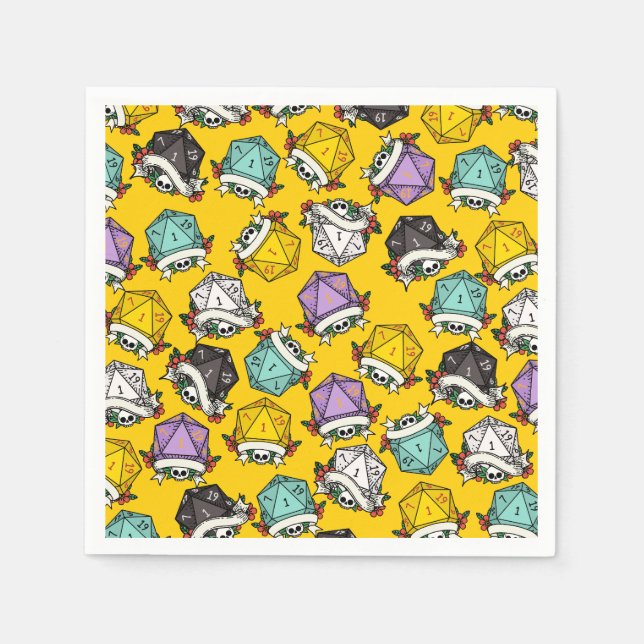 D20 Dice Set Pattern Napkins (Front)