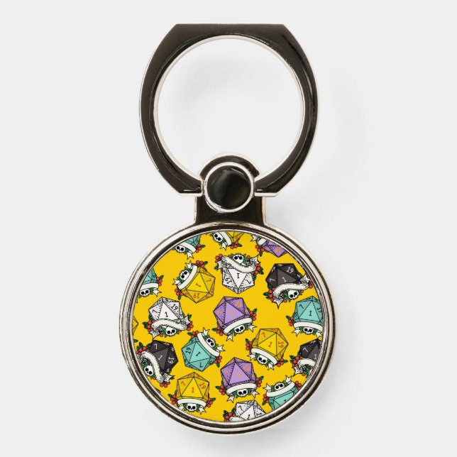 D20 Dice Set Pattern Phone Ring Stand (Front)