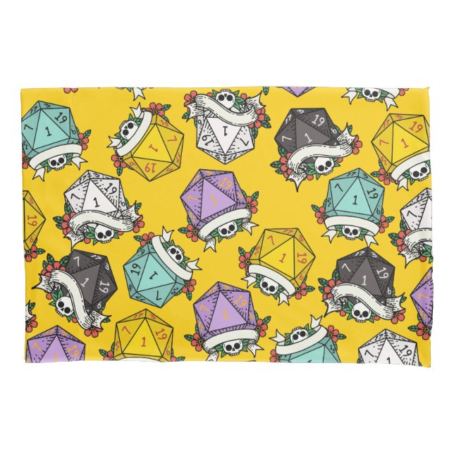 D20 Dice Set Pattern Pillow Case (Front)