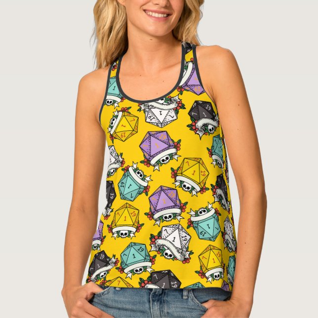 D20 Dice Set Pattern Tank Top (Front)