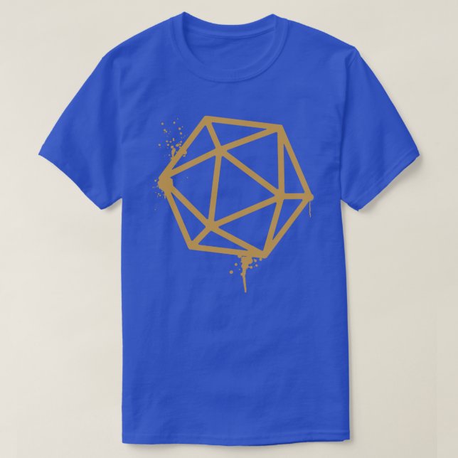 D20 Dice Spray Paint Bronze T-Shirt (Design Front)