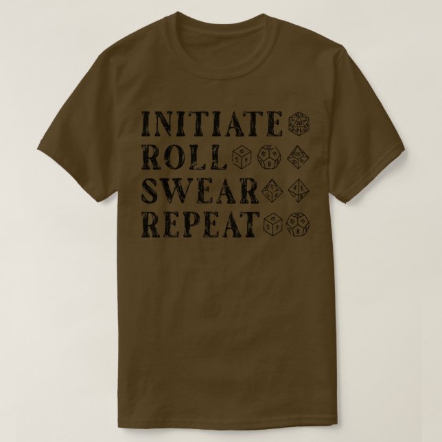 D20 Dice Tabletop DM Roleplaying T-Shirt (Design Front)