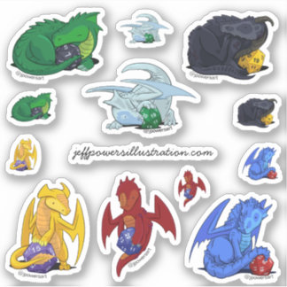 D20 Dragons Sticker Set