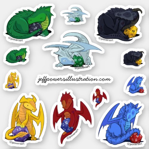 D20 Dragons Sticker Set
