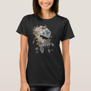 D20 Feathers and Flowers T-Shirt