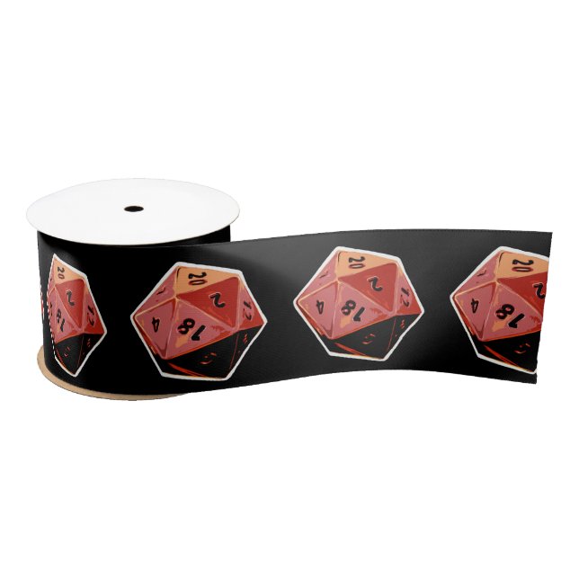 D20 Gamer Dice Art Fabric Ribbon (Spool)