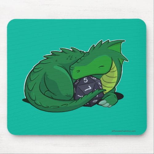 D20 Green Dragon Mouse Pad