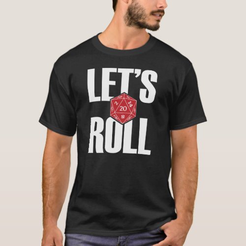 D20 Lets Roll Shirt _ DarkRed