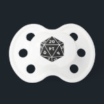 D20 PACIFIER<br><div class="desc">Why suffer with a measly 6-sided die when you can rock a full 20-sided die! That's better than 2 6-sided dice together. With bonus numbers such as 17 and 13. Act now while supplies last.</div>