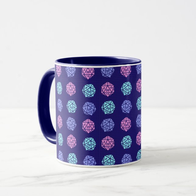 D20 pattern design mug (Front Left)