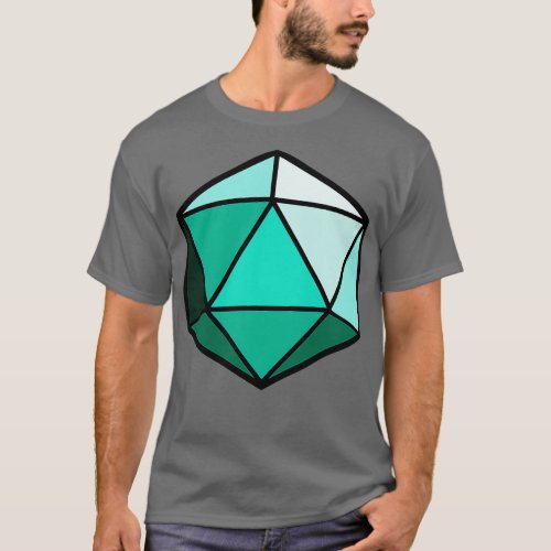 D20 Polyhedral Dice Aqua T_Shirt