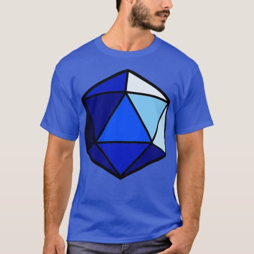 D20 Polyhedral Dice Blue T_Shirt