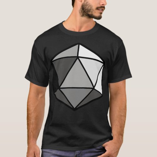 D20 Polyhedral Dice Gray T_Shirt