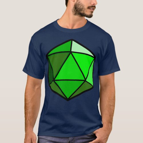 D20 Polyhedral Dice Green T_Shirt