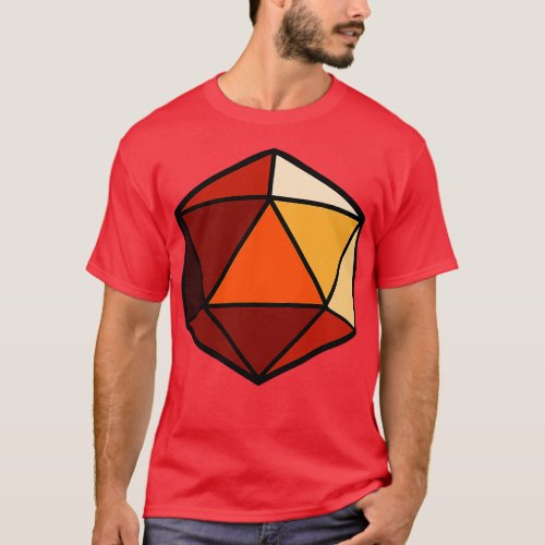 D20 Polyhedral Dice Orange T_Shirt