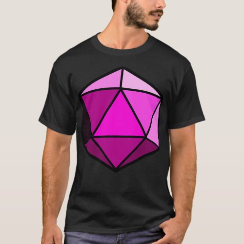 D20 Polyhedral Dice Pink T_Shirt