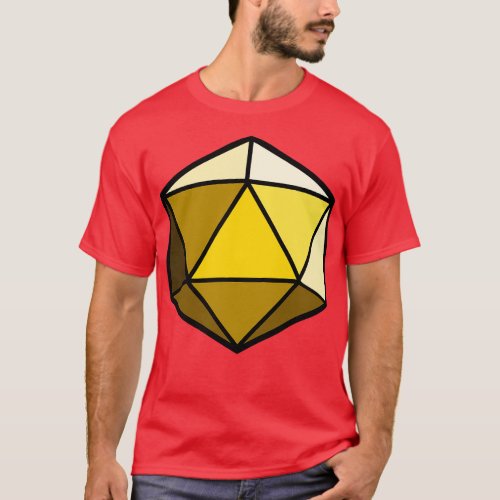 D20 Polyhedral Dice Yellow T_Shirt