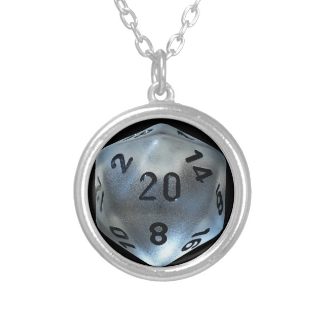 D20 SILVER PLATED NECKLACE (Front)