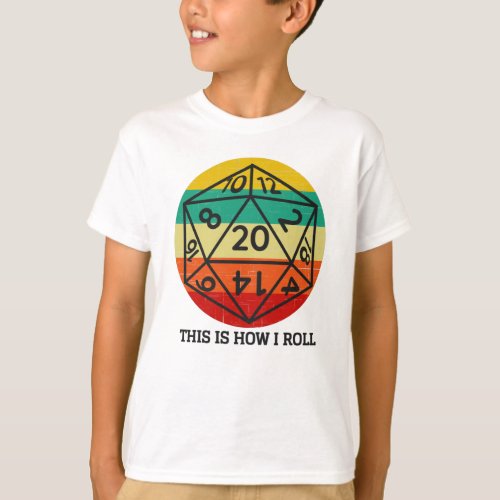 D20 This is How I roll retro dice T_Shirt