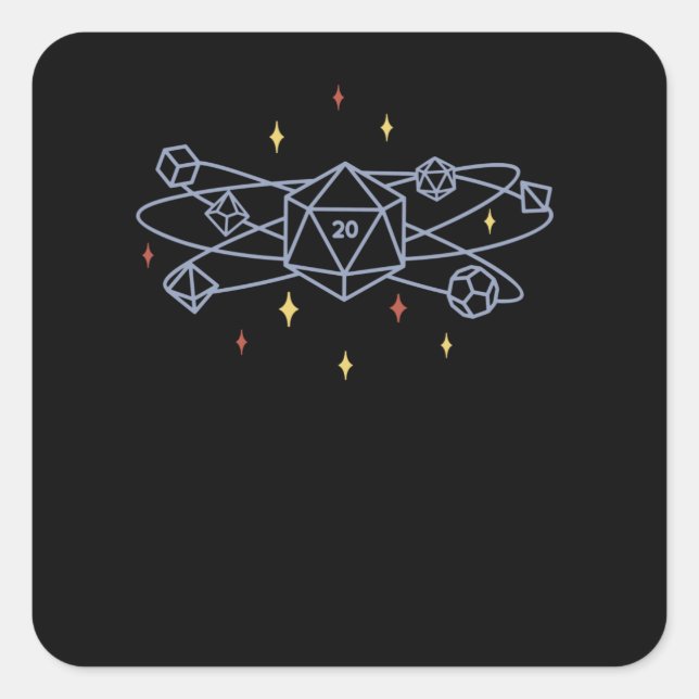 D20  UNIVERSE RPG DESIGN SQUARE STICKER (Front)