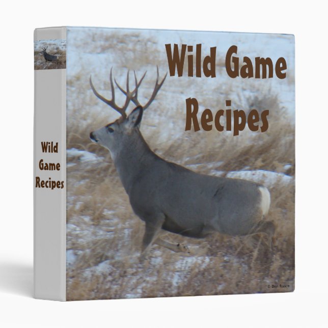 D28 Mule Deer Buck Running 3 Ring Binder (Front/Spine)