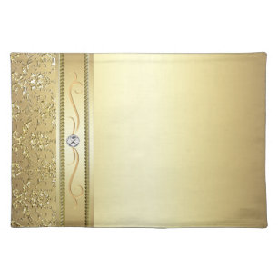 D2 Elegant Gold Damask Diamond Placemat