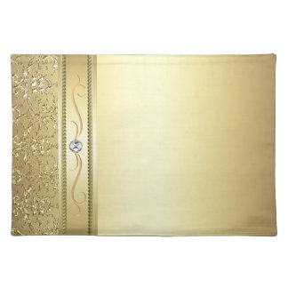 D2 Elegant Gold Damask Diamond Placemat