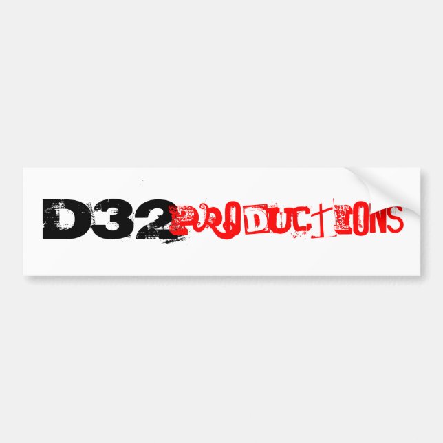 D32, Productions Bumper Sticker (Front)