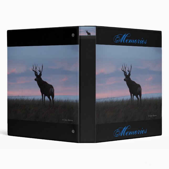 D3 Mule Deer Buck Sunrise Buck 3 Ring Binder (Background)