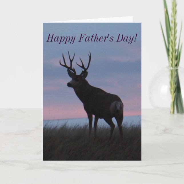 D3 Mule Deer Buck Sunrise Buck Card (Front)