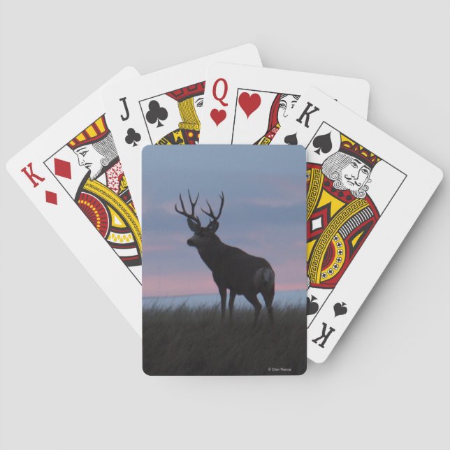 D3 Mule Deer Buck Sunrise Buck Poker Cards (Back)
