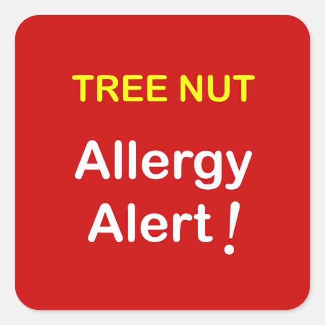 d4 - Allergy Alert - TREE NUTS. Square Sticker (Front)