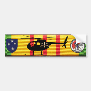 D/1/1st Cav 23rd Inf Div OH-6 Loach on VSM Ribbon Bumper Sticker