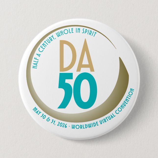D.A. 50th Anniversary Convention design Button (Front)