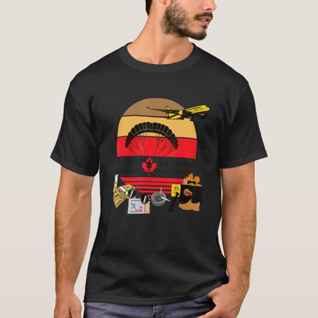D B Cooper Mystery Man Hijack Skydive 1971 T-Shirt (Front)