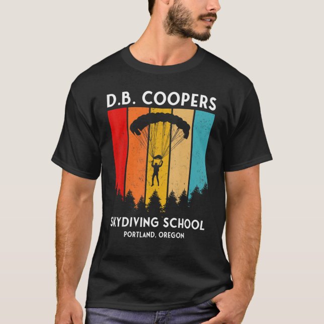 D B Cooper Skydiving School Portland Oregon  Retro T-Shirt (Front)