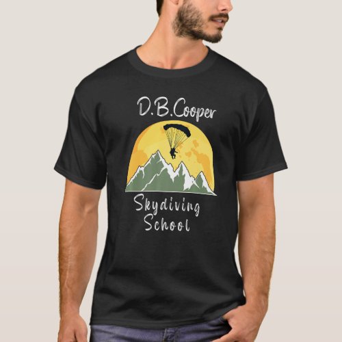 D B Coopers Skydiving School Retro Sunset Moon T_Shirt