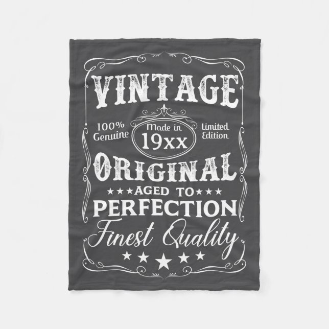 D Birthday Vintage Aged To Perfection  Fleece Blanket (Front)