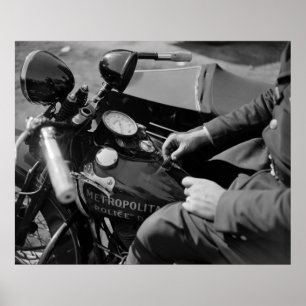 D.C. Motorcycle Cop, 1930s Poster